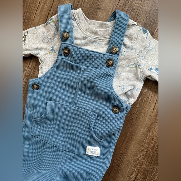 Carters - Blue Overalls - Size 6 Months - Picture 2 of 3